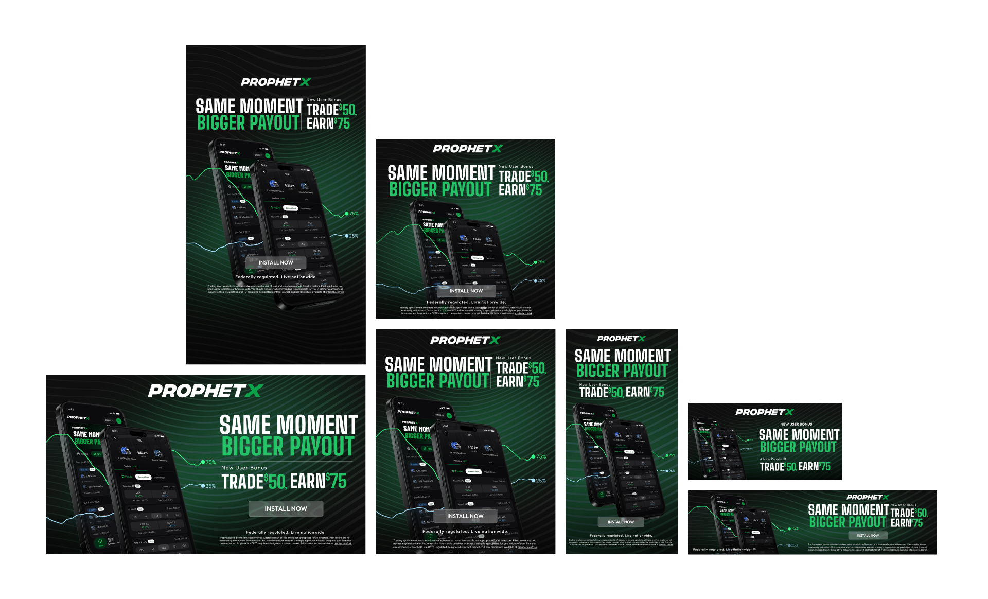 ProphetX paid display rollout, Same Moment Bigger Payout across every ad size