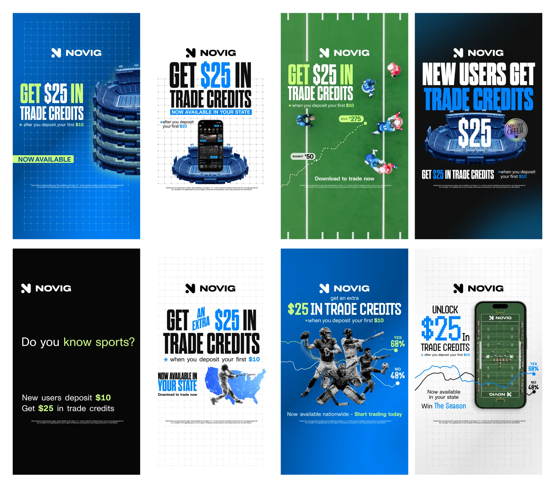 Novig paid social concepts, state availability, season-long trading and unlock offer variations